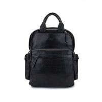 Tamer Tanca Erkek Hakiki Deri Siyah Eskitme Sırt Çantası