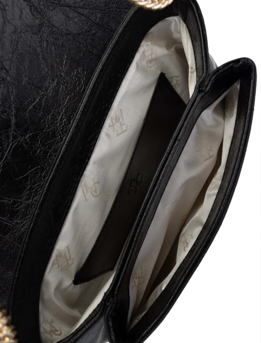 Tamer Tanca Kadın Vegan Siyah Rugan Omuz Çanta Tamer Tanca Kadın Vegan Siyah Rugan Omuz Çanta