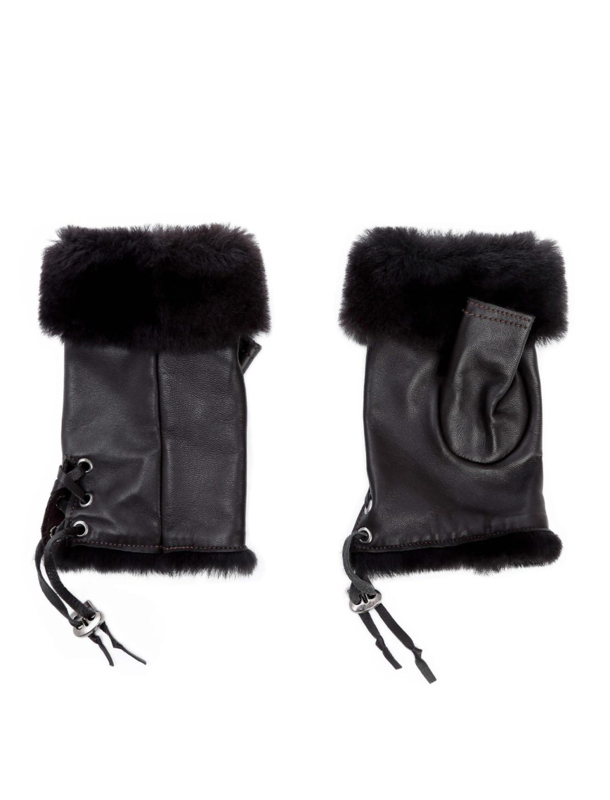 Tamer Tanca Kadın Kuzu Kürk Kahverengi Eldiven ELDIVEN Tamer Tanca Kadın Kuzu Kürk Kahverengi Eldiven ELDIVEN