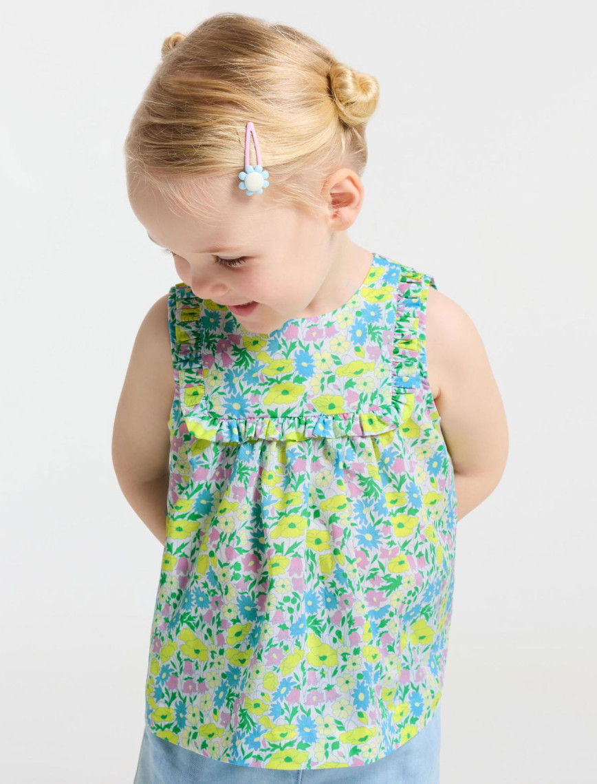 Jacadi Paris Kız Bebek Çiçek Desenli Kolsuz Bluz Jacadi Paris Kız Bebek Çiçek Desenli Kolsuz Bluz