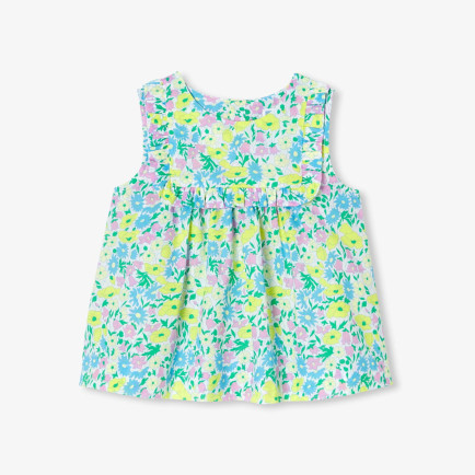 Jacadi Paris Kız Bebek Çiçek Desenli Kolsuz Bluz