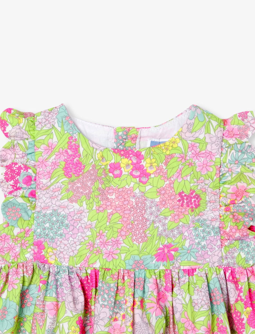 Jacadi Paris Yenidoğan Kız Bebek Çiçek Desenli Poplin Elbise Jacadi Paris Yenidoğan Kız Bebek Çiçek Desenli Poplin Elbise