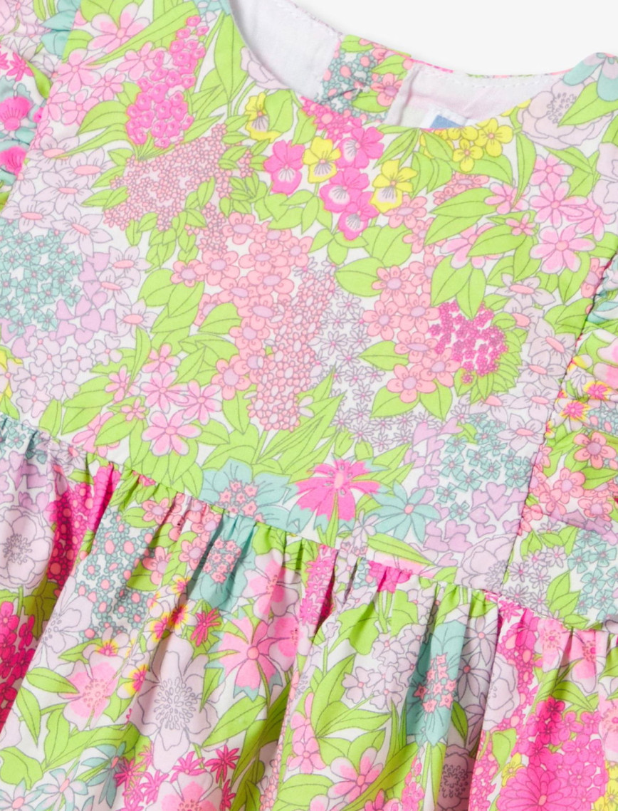 Jacadi Paris Yenidoğan Kız Bebek Çiçek Desenli Poplin Elbise Jacadi Paris Yenidoğan Kız Bebek Çiçek Desenli Poplin Elbise