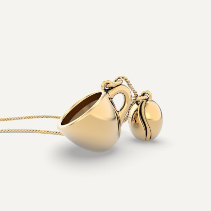 Chocli 18 Ayar Altın Kaplama Kahve & Çekirdek Kolye