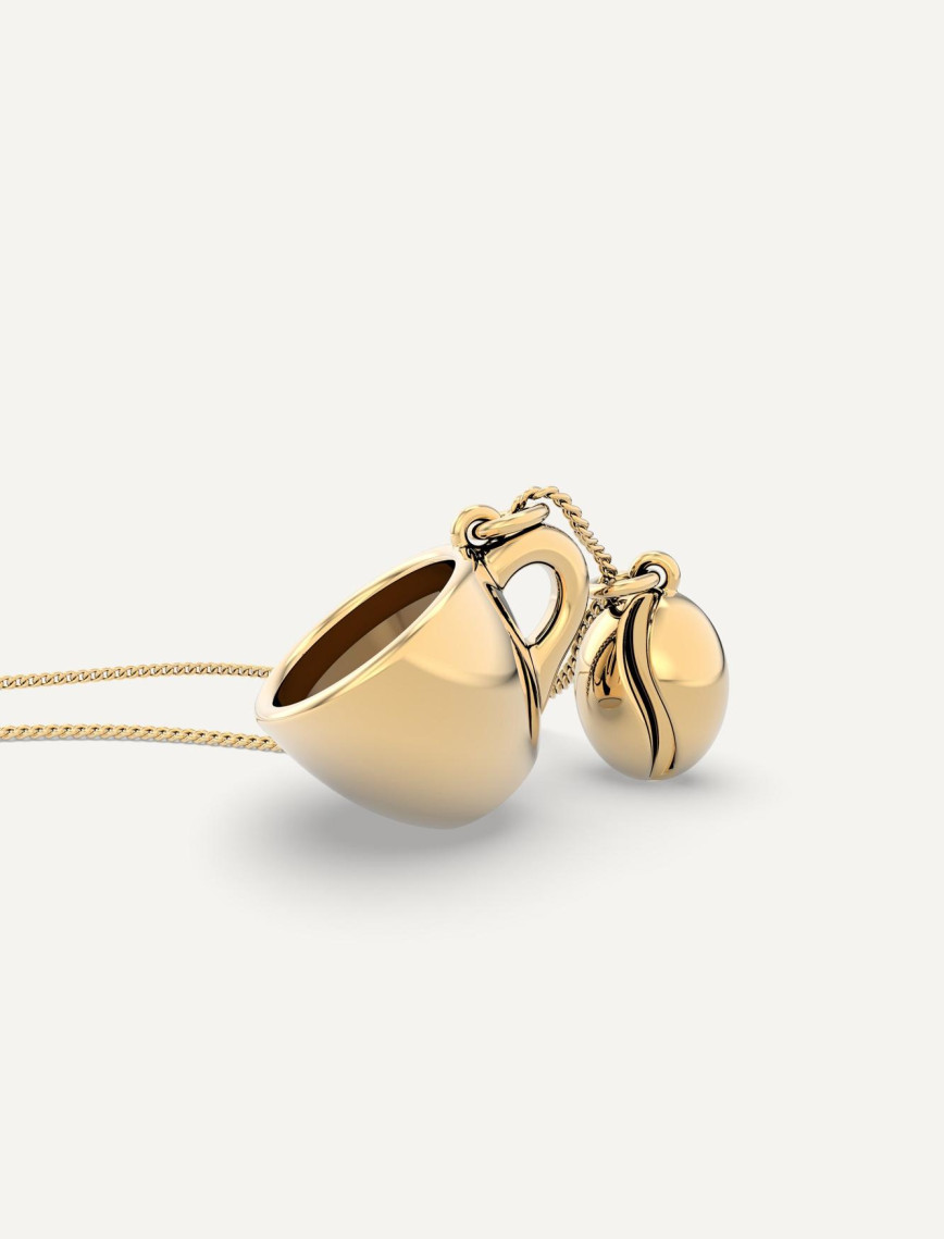 Chocli 18 Ayar Altın Kaplama Kahve & Çekirdek Kolye Chocli 18 Ayar Altın Kaplama Kahve & Çekirdek Kolye