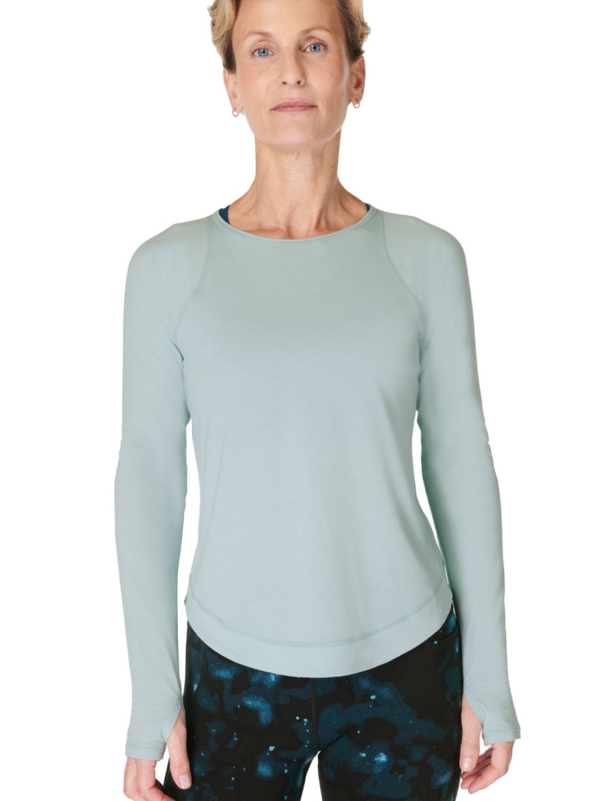 Sweaty Betty Breathe Easy Long Sleeve Top Kadın Mavi Koşu Tişört Sweaty Betty Breathe Easy Long Sleeve Top Kadın Mavi Koşu Tişört