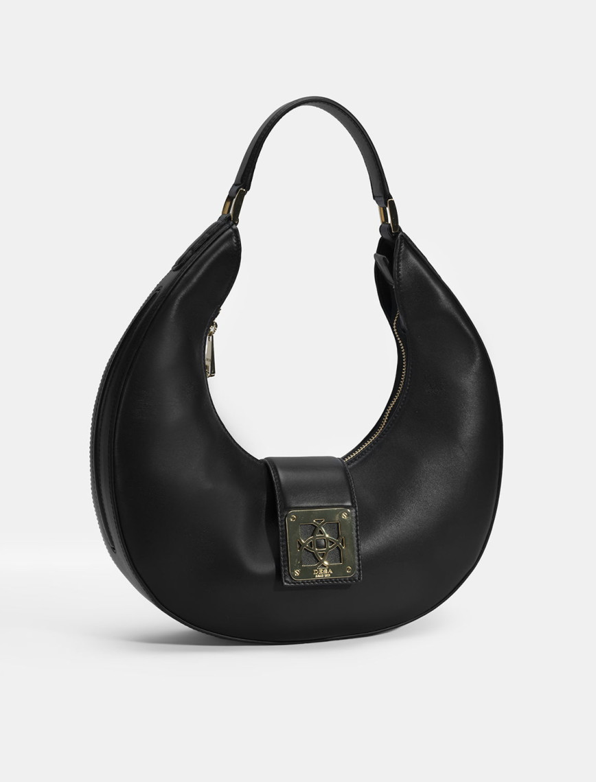 Kadın Siyah Deri Omuz Çantası Kadın Siyah Deri Omuz Çantası