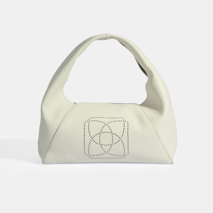 Kadın Beyaz Logo Baskılı Deri Omuz Çantası