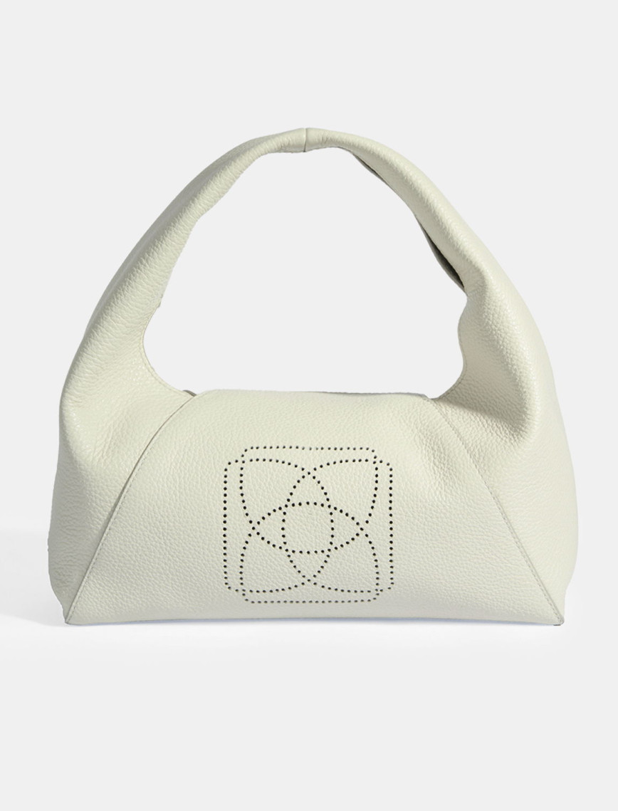 Kadın Beyaz Logo Baskılı Deri Omuz Çantası Kadın Beyaz Logo Baskılı Deri Omuz Çantası