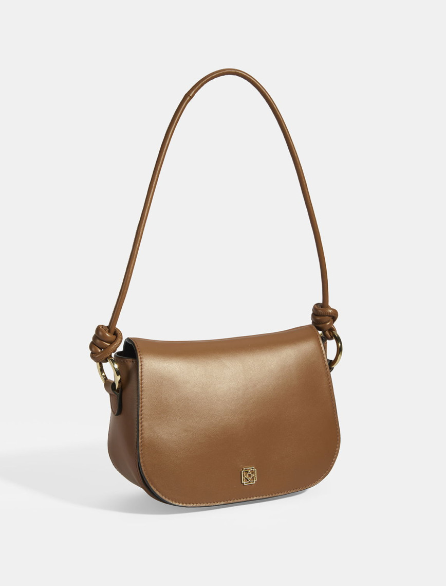 Kadın Düğüm Askılı Konyak Deri Omuz Çantası Kadın Düğüm Askılı Konyak Deri Omuz Çantası