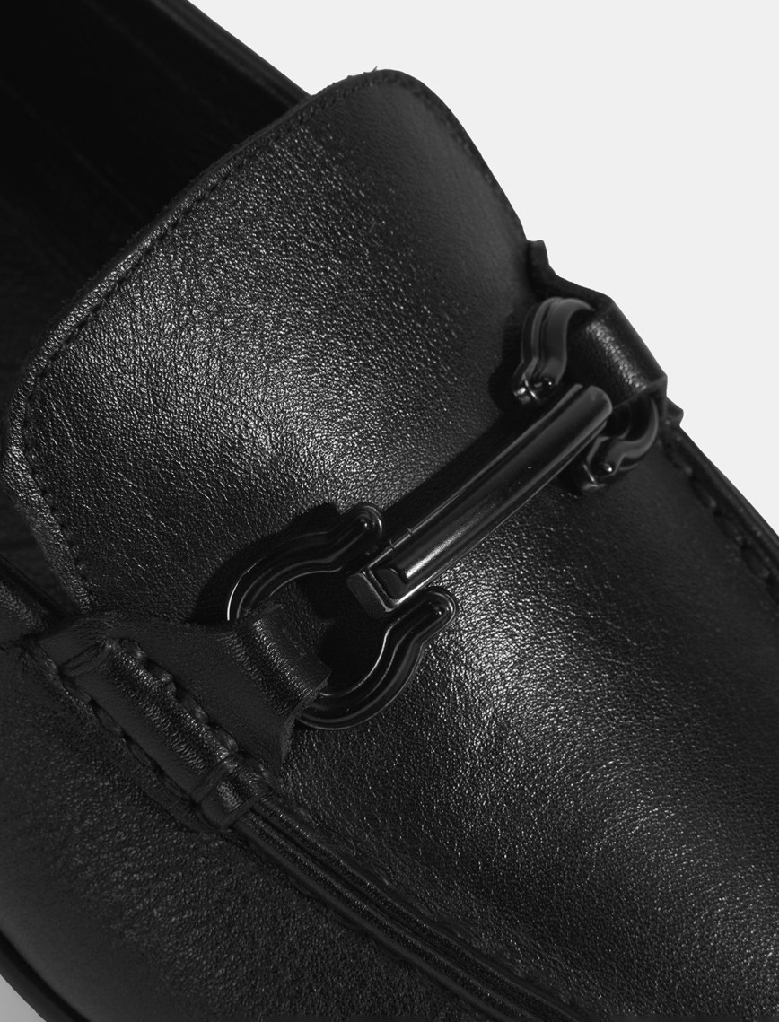 Erkek Siyah Slip-On Deri Loafer Erkek Siyah Slip-On Deri Loafer