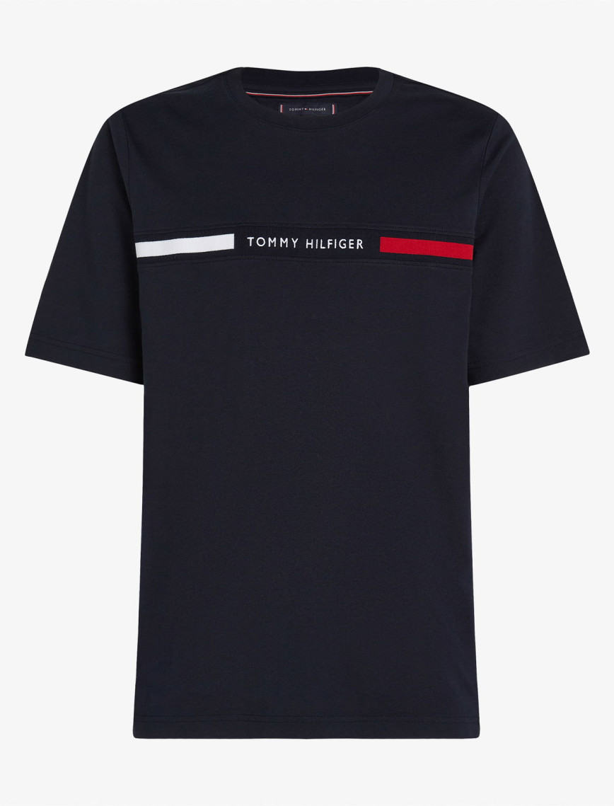Tommy Hilfiger Chest Insert Erkek Mavi T-Shirt Tommy Hilfiger Chest Insert Erkek Mavi T-Shirt