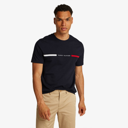 Tommy Hilfiger Chest Insert Erkek Mavi T-Shirt Tommy Hilfiger Chest Insert Erkek Mavi T-Shirt