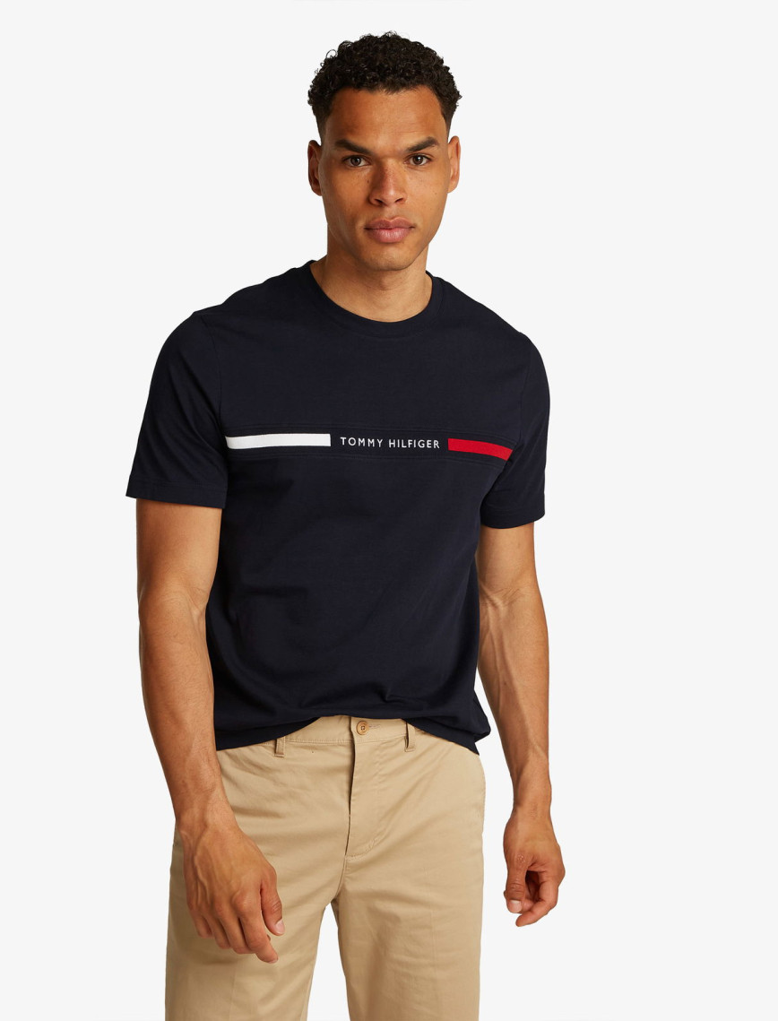 Tommy Hilfiger Chest Insert Erkek Siyah T-Shirt Tommy Hilfiger Chest Insert Erkek Siyah T-Shirt