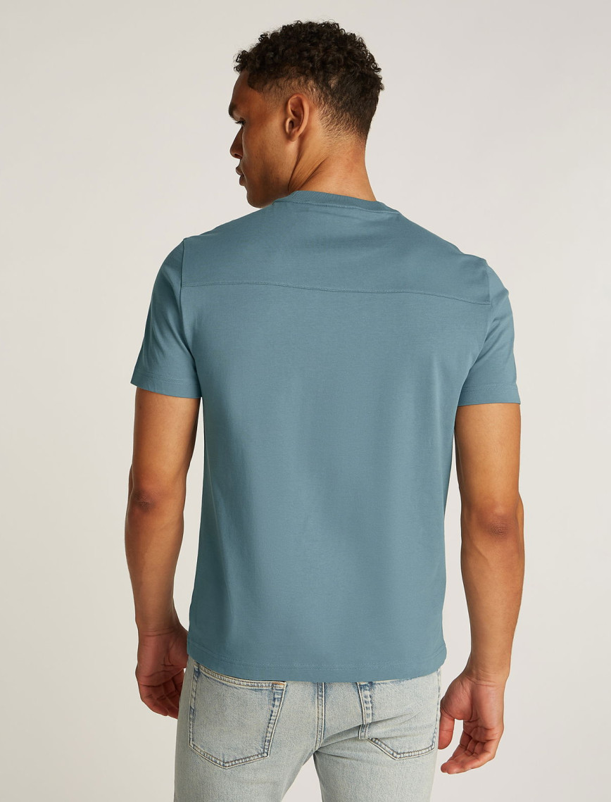 Calvin Klein Structured Embroidery Erkek Mavi T-Shirt Calvin Klein Structured Embroidery Erkek Mavi T-Shirt