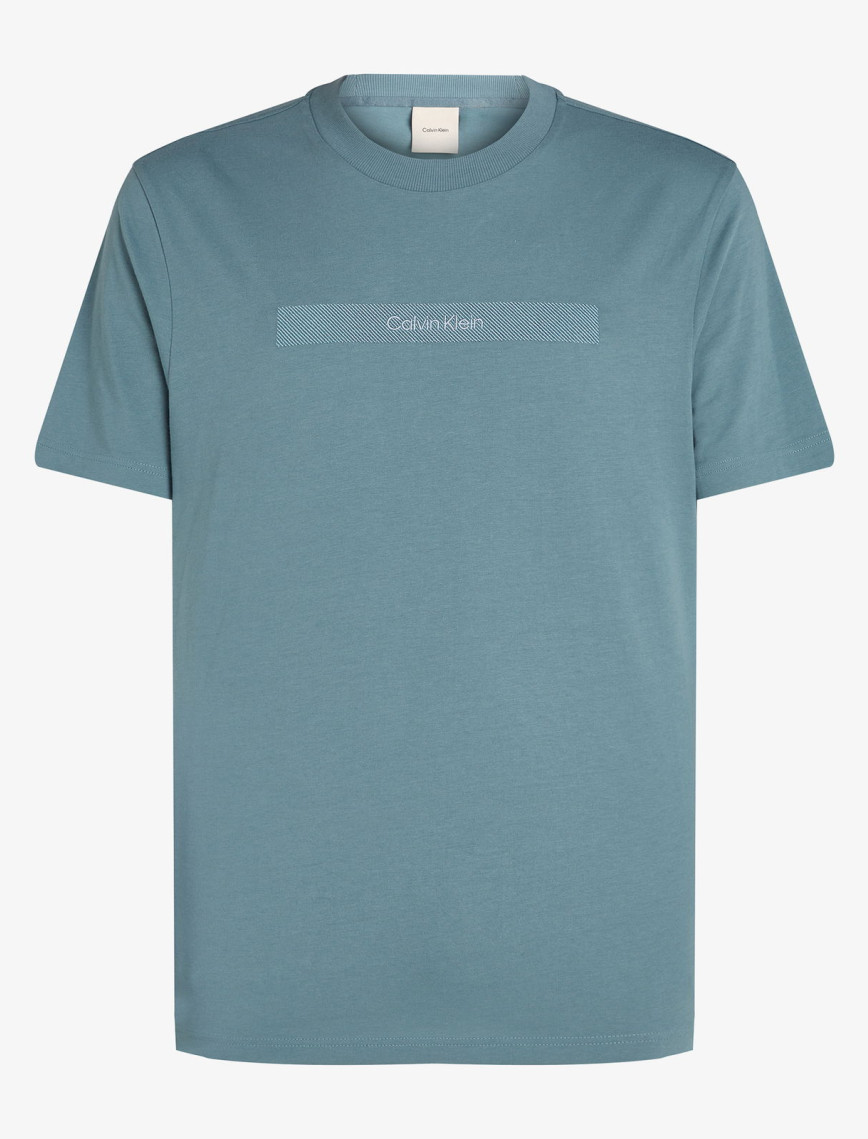 Calvin Klein Structured Embroidery Erkek Mavi T-Shirt Calvin Klein Structured Embroidery Erkek Mavi T-Shirt