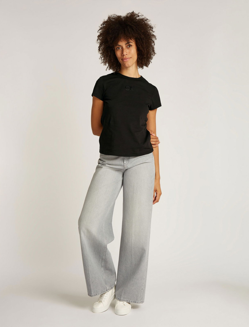 Calvin Klein Slim Kadın Siyah T-Shirt Calvin Klein Slim Kadın Siyah T-Shirt