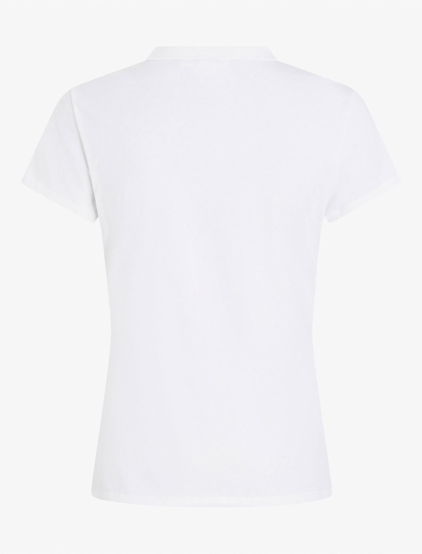 Calvin Klein Satin Slim Kadın Beyaz T-Shirt Calvin Klein Satin Slim Kadın Beyaz T-Shirt