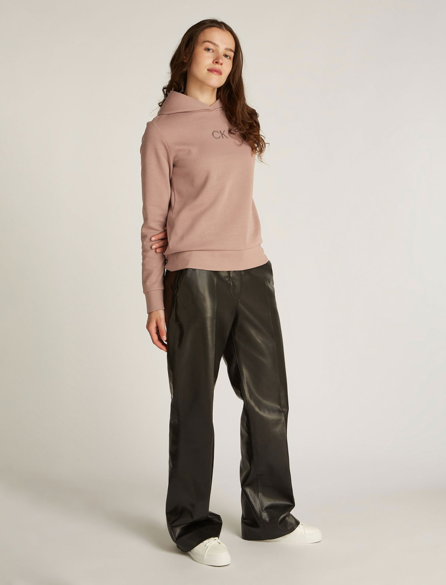 Calvin Klein Satin Regular Kadın Kahverengi Sweatshirt Calvin Klein Satin Regular Kadın Kahverengi Sweatshirt