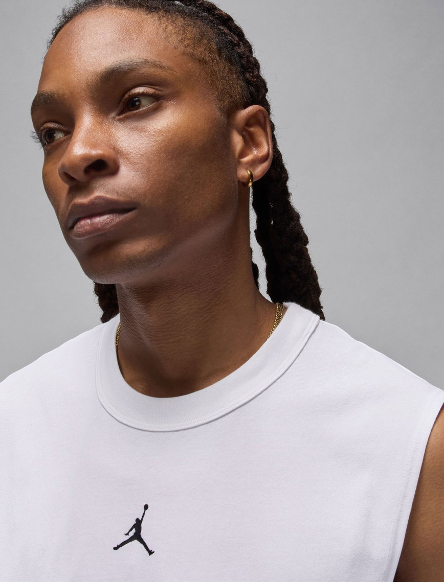 Jordan Dri-Fit Sport Erkek Beyaz Kolsuz T-Shirt
