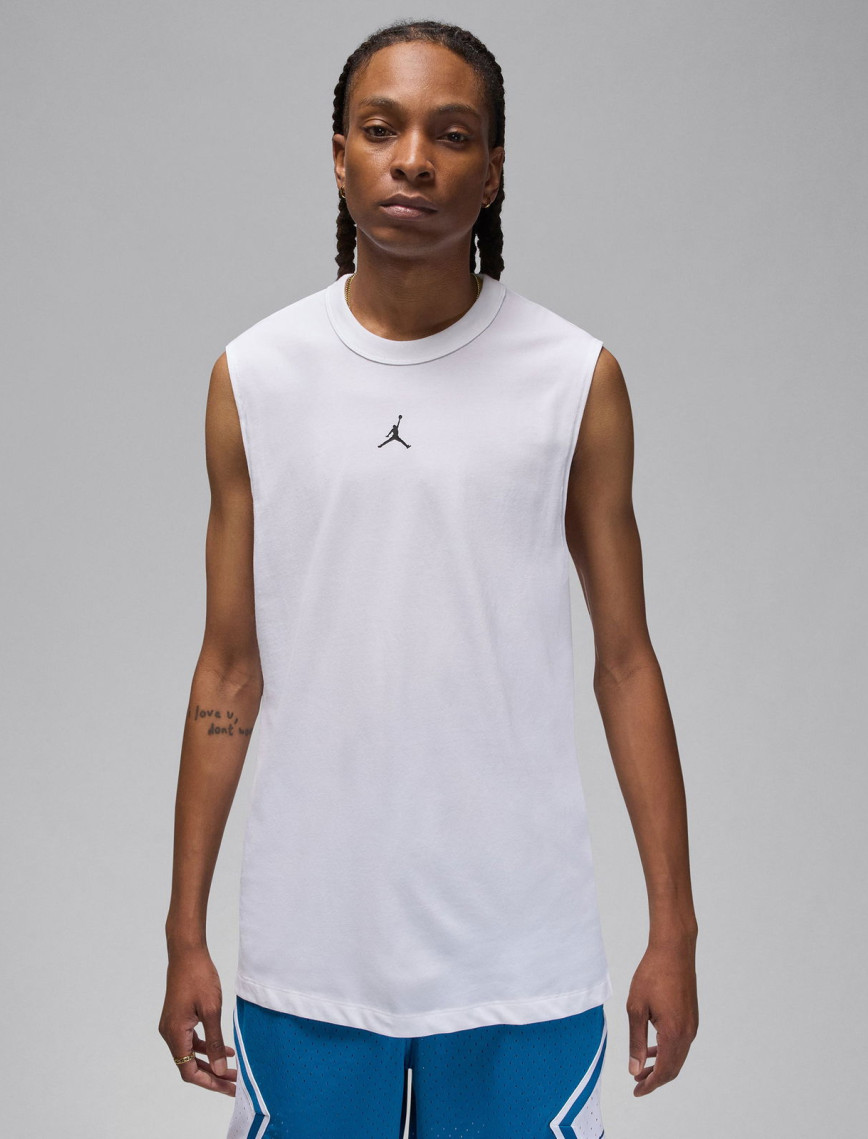 Jordan Dri-Fit Sport Erkek Beyaz Kolsuz T-Shirt