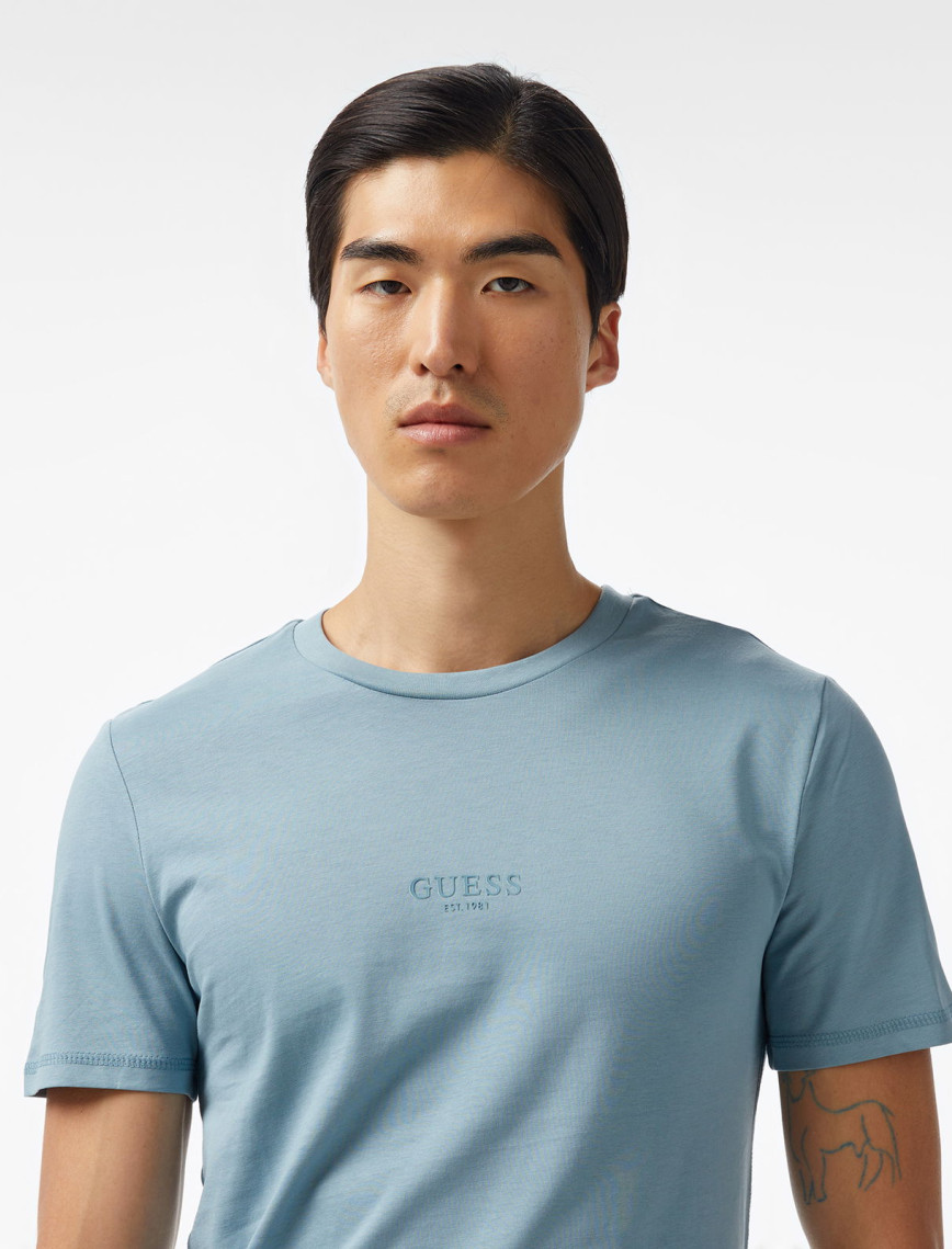 Guess Aidy Mid Organic Stream 180 Erkek Mavi T-Shirt Guess Aidy Mid Organic Stream 180 Erkek Mavi T-Shirt