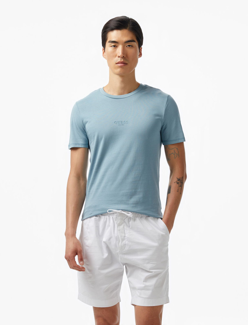 Guess Aidy Mid Organic Stream 180 Erkek Mavi T-Shirt Guess Aidy Mid Organic Stream 180 Erkek Mavi T-Shirt