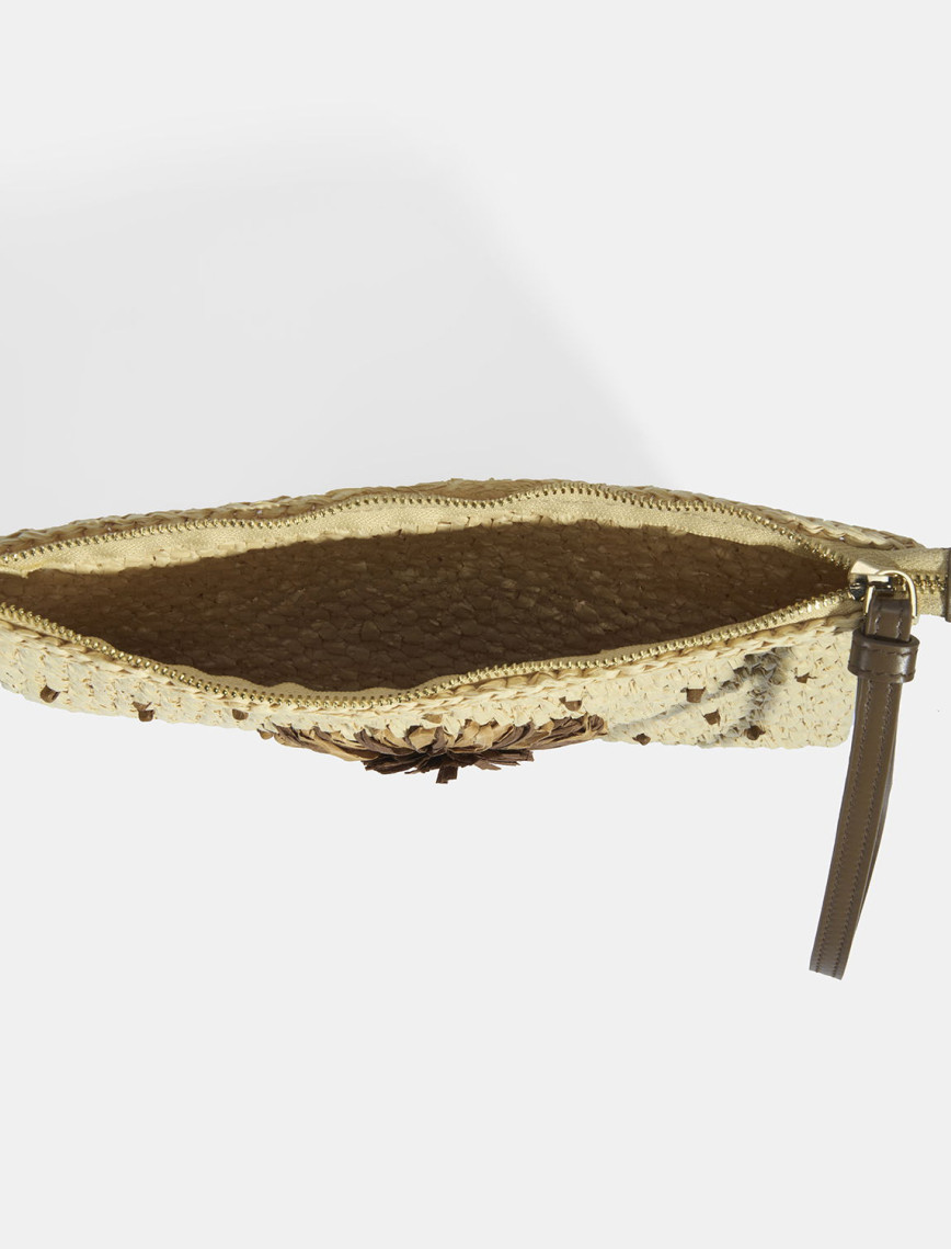 Kadın Kahve Çiçek Detaylı Hasır El Çantası Kadın Kahve Çiçek Detaylı Hasır El Çantası