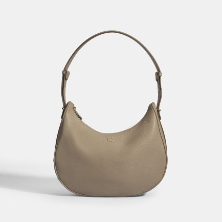 Kadın Koyu Bej Deri Omuz Çantası