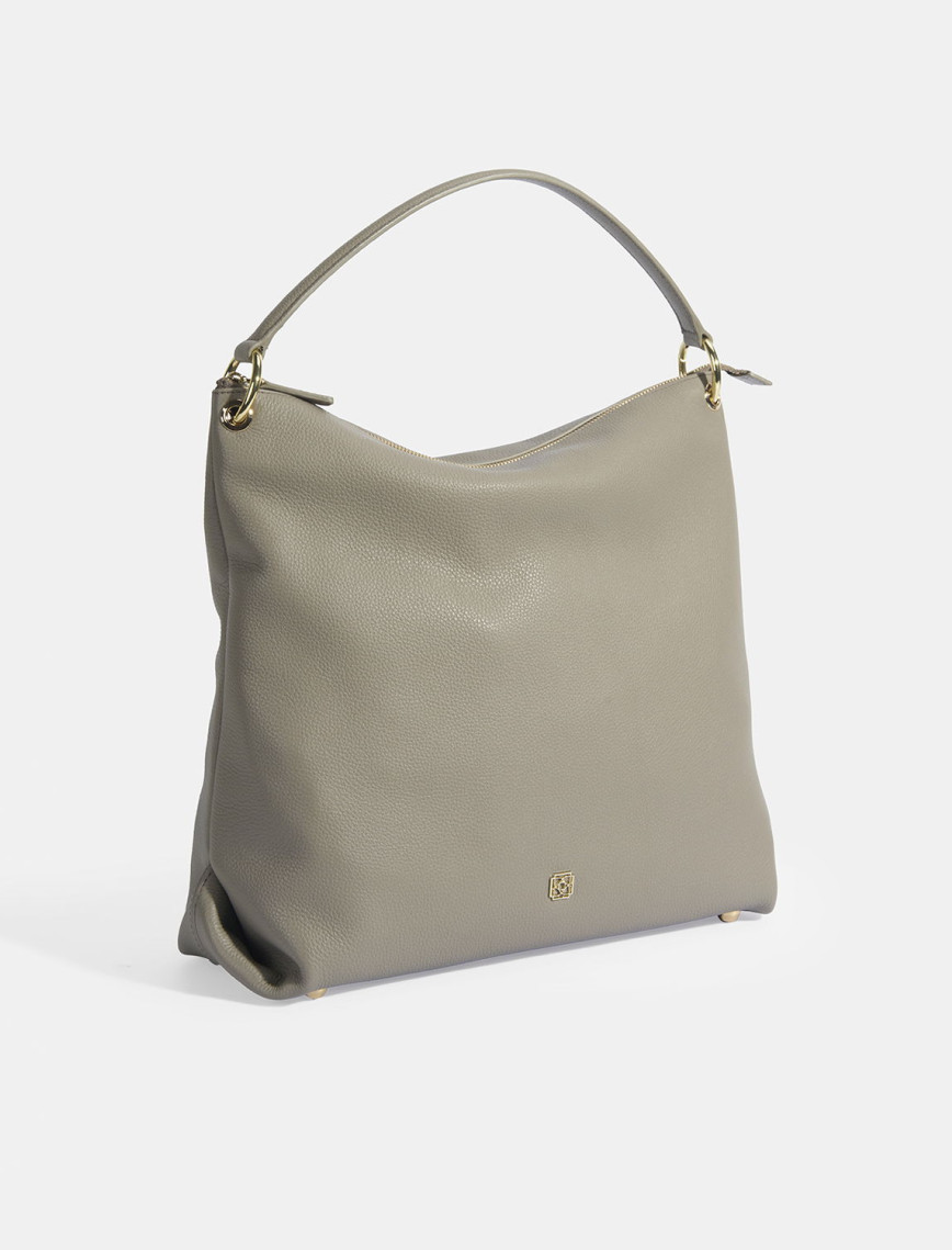 Kadın Gri Deri Omuz Çantası Kadın Gri Deri Omuz Çantası