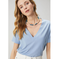 Beymen Club Kadın Mavi Basic T-shirt