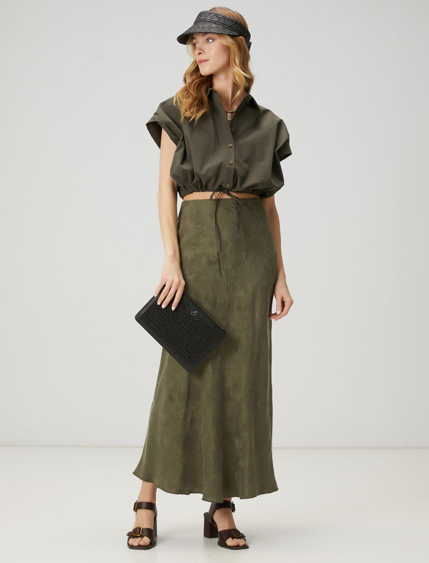 Beymen Club Kadın Pembe Maksi Saten Etek