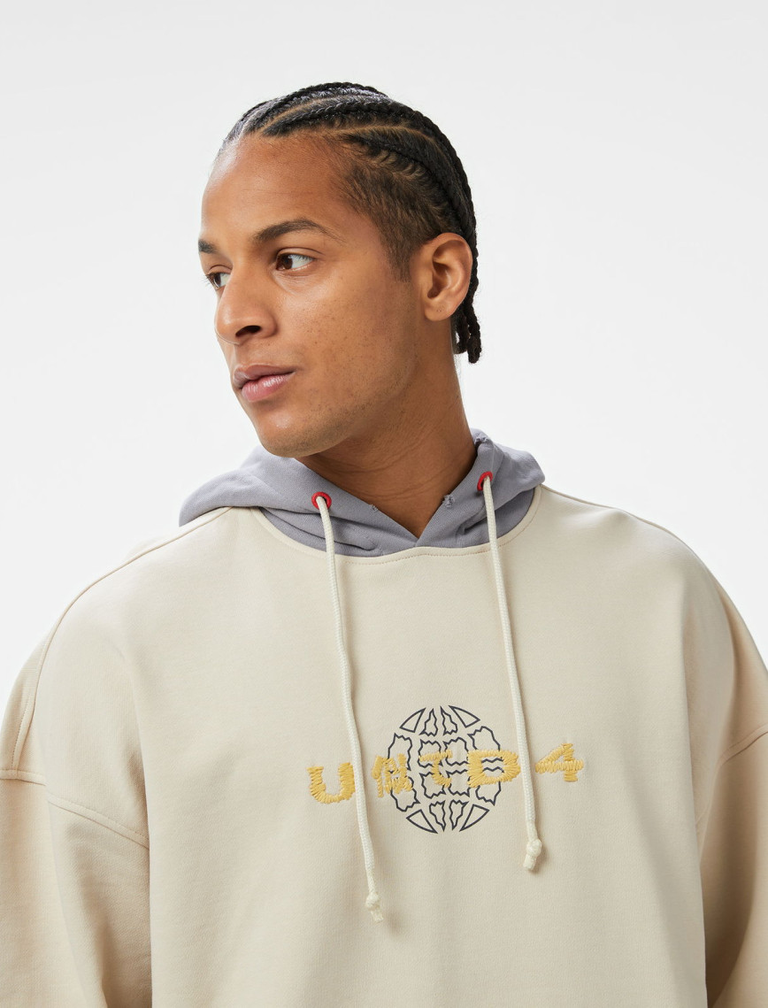 UNITED4 Zaki Erkek Krem Hoodie UNITED4 Zaki Erkek Krem Hoodie