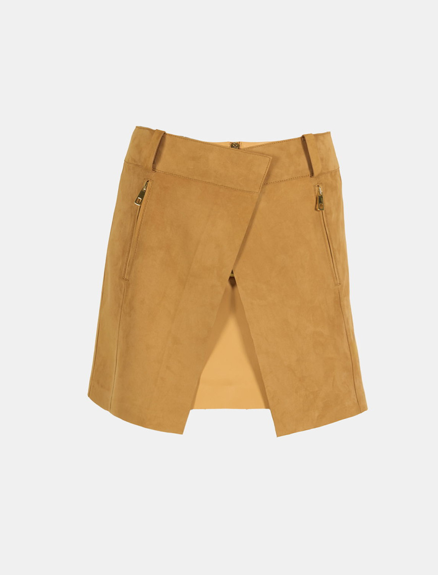 Kadın Turuncu Mini Süet Etek Kadın Turuncu Mini Süet Etek