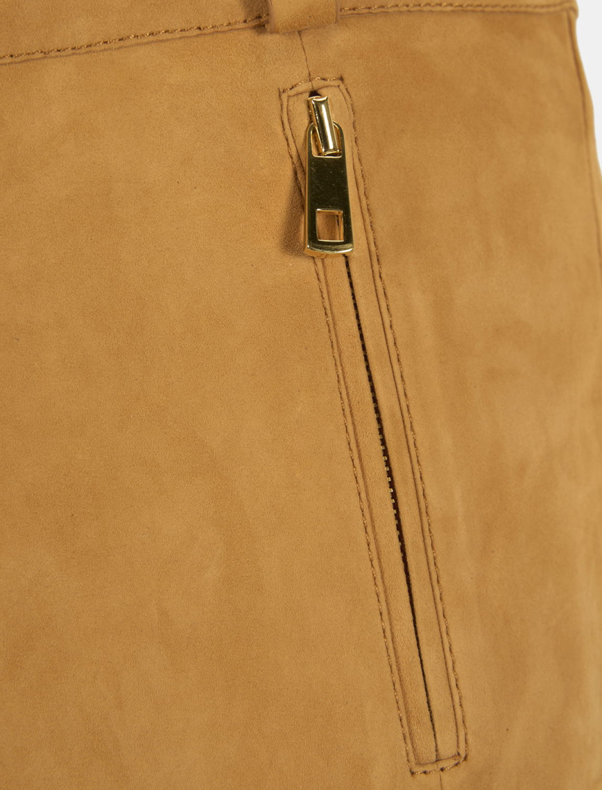 Kadın Turuncu Mini Süet Etek Kadın Turuncu Mini Süet Etek