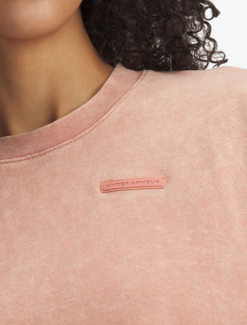 Under Armour Heavyweight Wash Kadın Crop Pembe T-Shirt Under Armour Heavyweight Wash Kadın Crop Pembe T-Shirt
