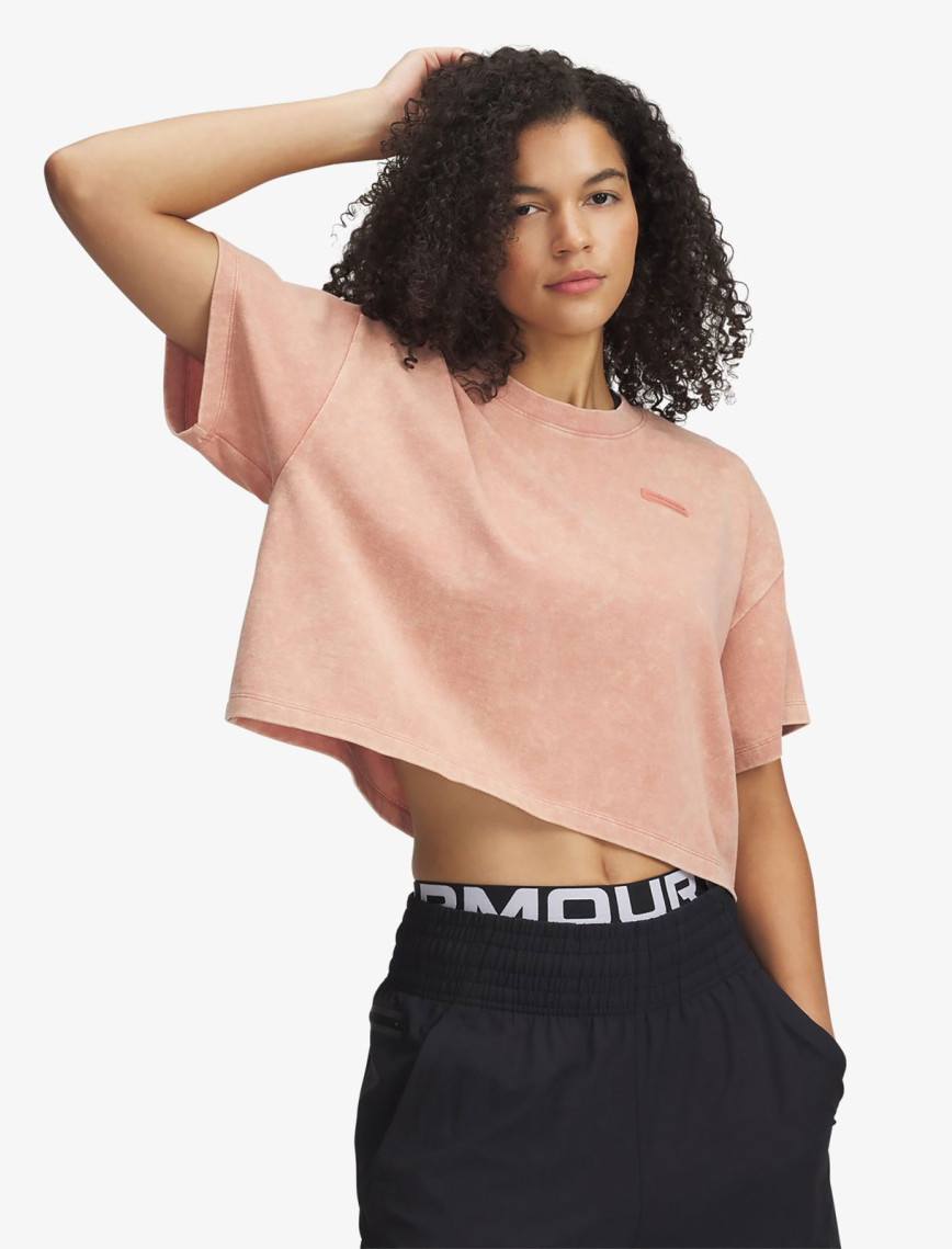 Under Armour Heavyweight Wash Kadın Yeşil T-Shirt Under Armour Heavyweight Wash Kadın Yeşil T-Shirt