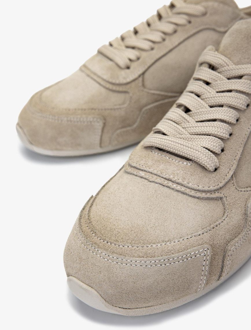 Valmenti Kadın Hakiki Deri Bej Süet Sneakers & Spor Ayakkabı
