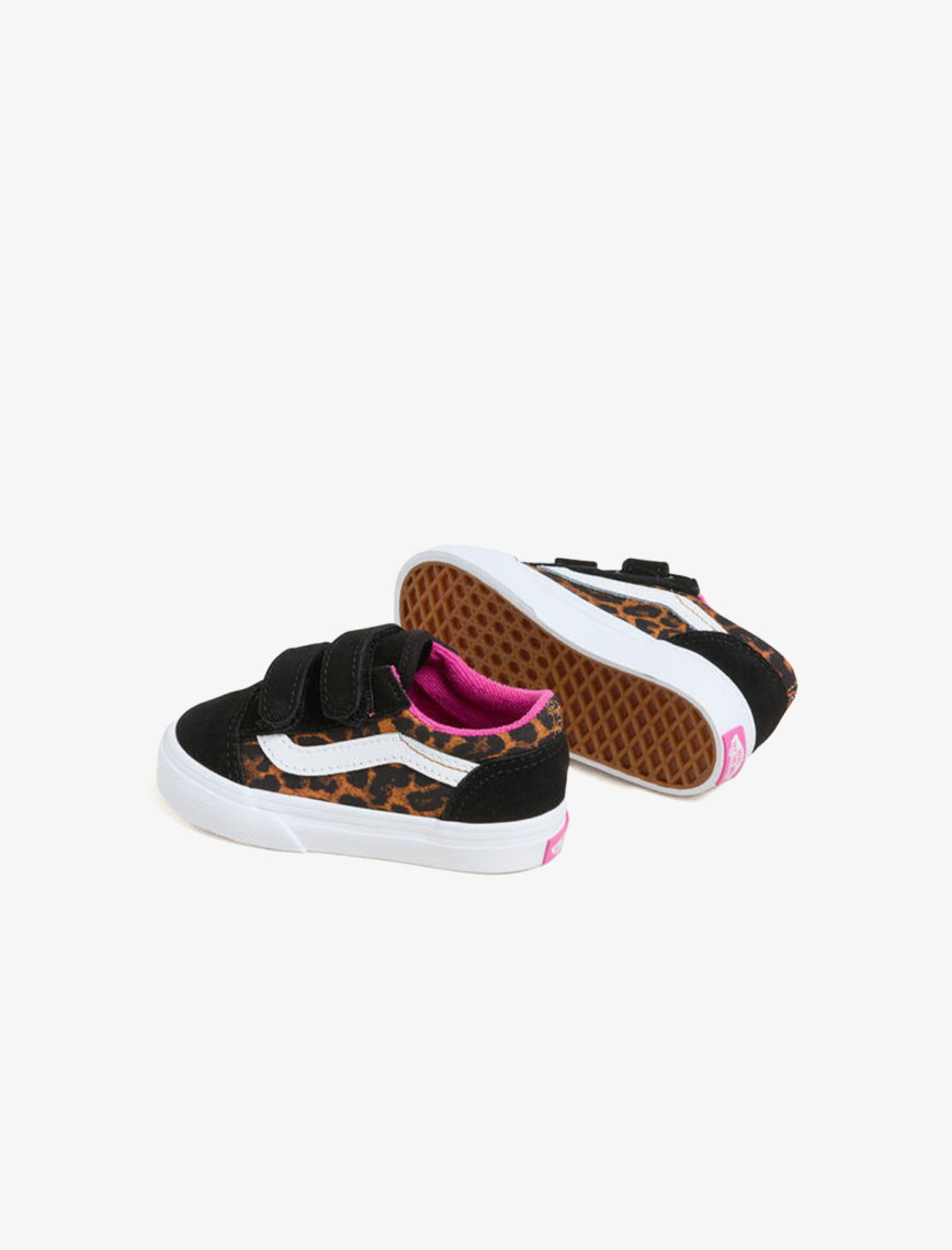 Vans Old Skool Leopar Desenli Bebek Siyah Sneaker