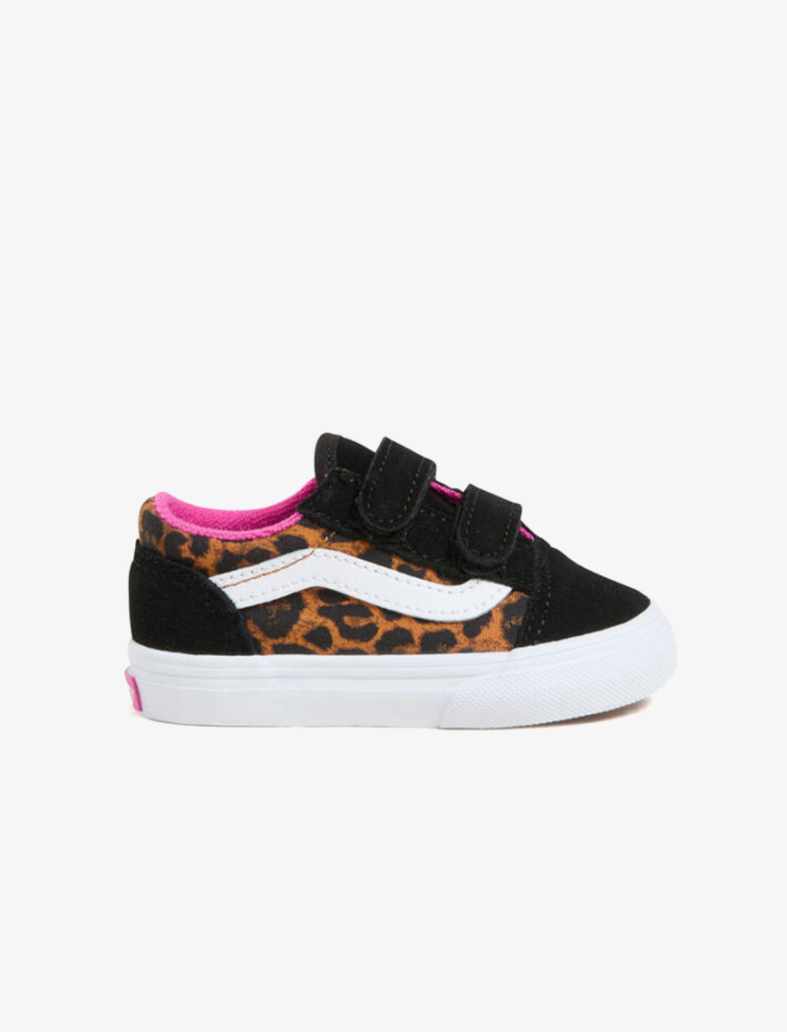 Vans Old Skool Leopar Desenli Bebek Siyah Sneaker