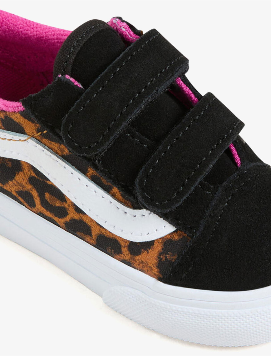 Vans Old Skool Leopar Desenli Bebek Siyah Sneaker