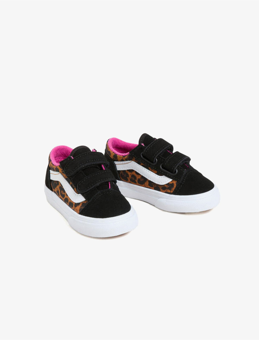 Vans Old Skool Leopar Desenli Bebek Siyah Sneaker
