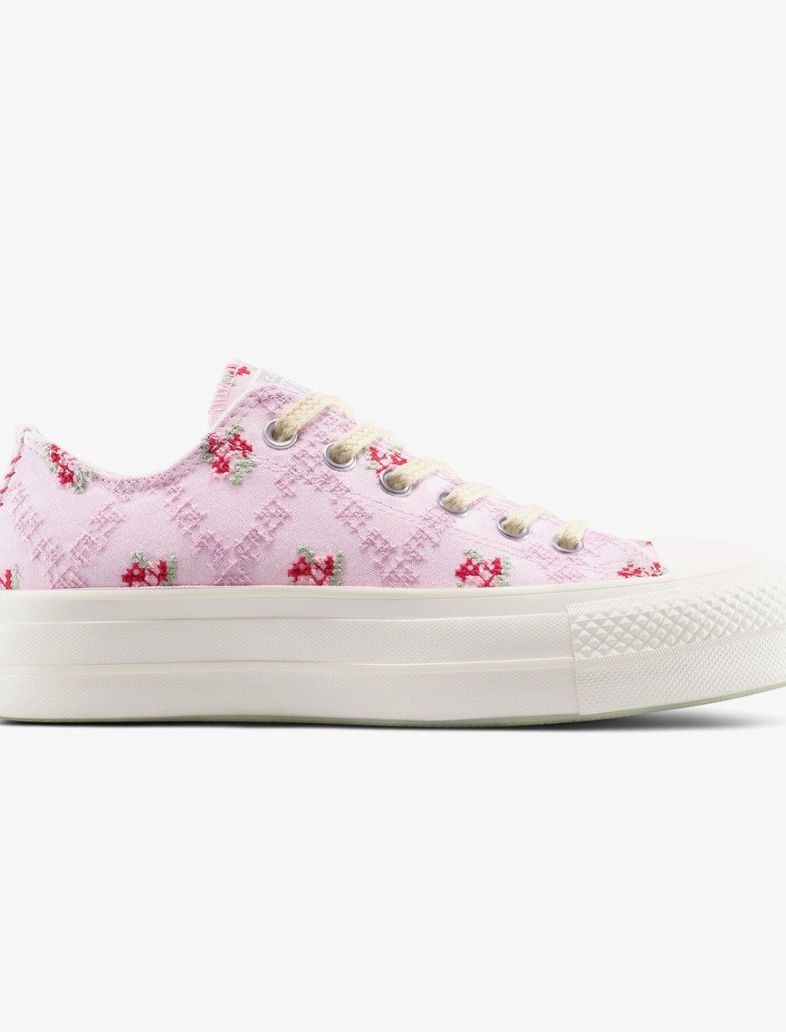 Converse Chuck Taylor All Star Lift Rose Cross Stitch Unisex Pembe Platform Sneaker Converse Chuck Taylor All Star Lift Rose Cross Stitch Unisex Pembe Platform Sneaker