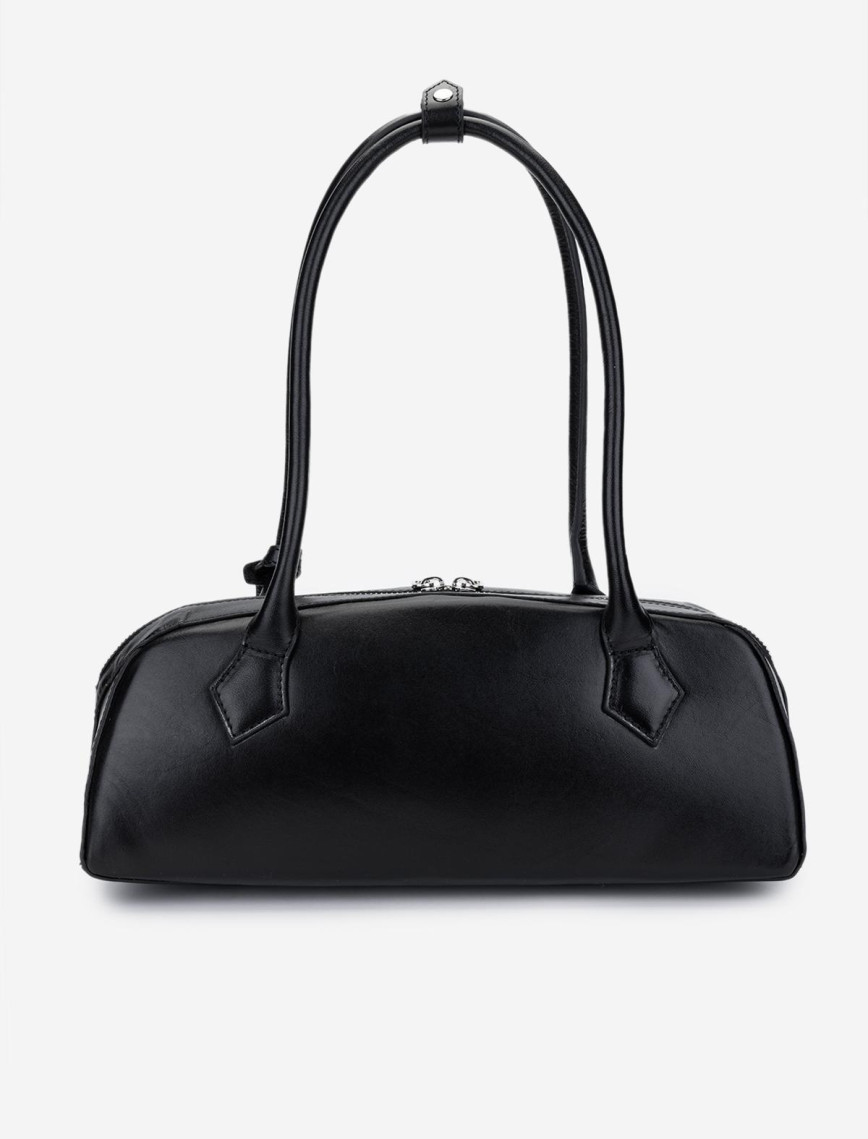 Valmenti Kadın Hakiki Deri Siyah Deri Kol Çantası