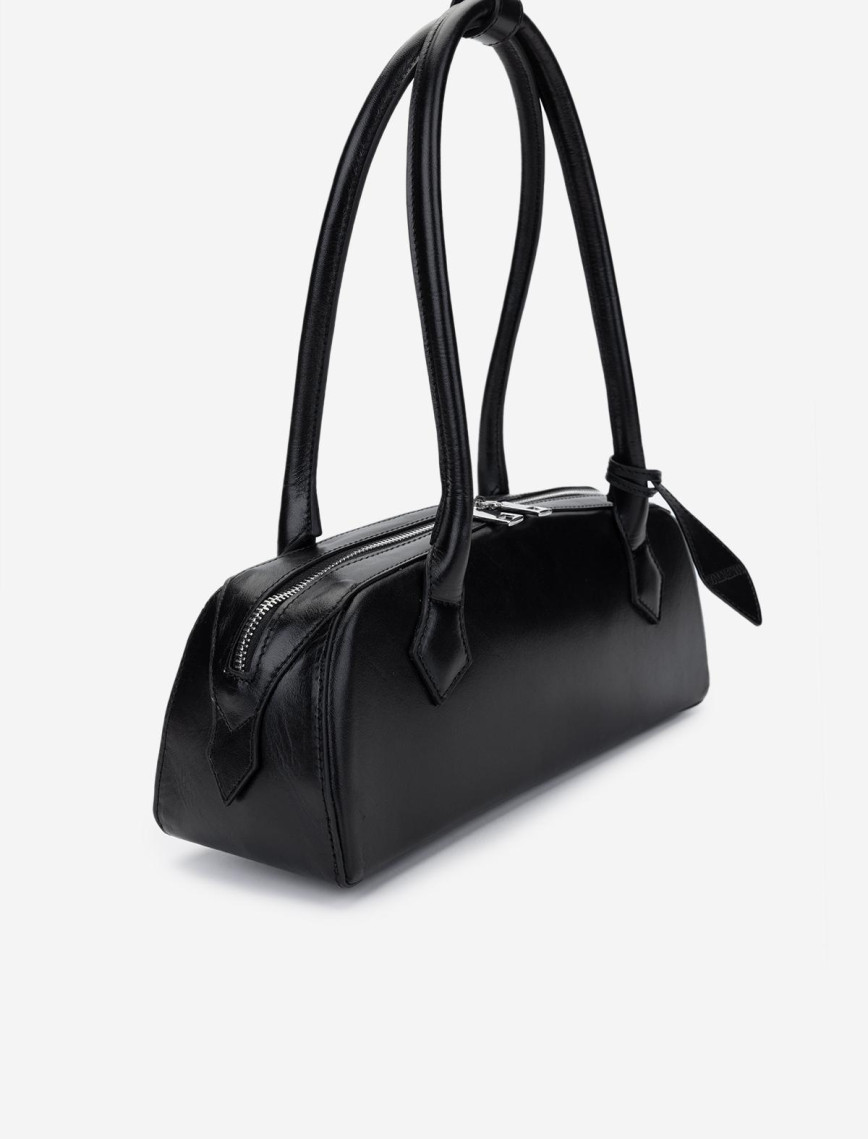 Valmenti Kadın Hakiki Deri Siyah Deri Kol Çantası