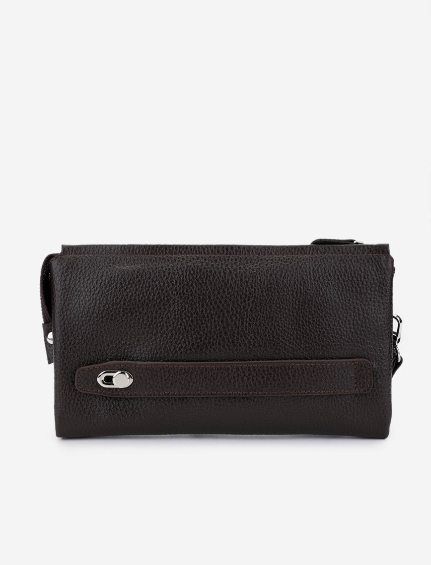 Valmenti Erkek Hakiki Deri Kahverengi El Çantası