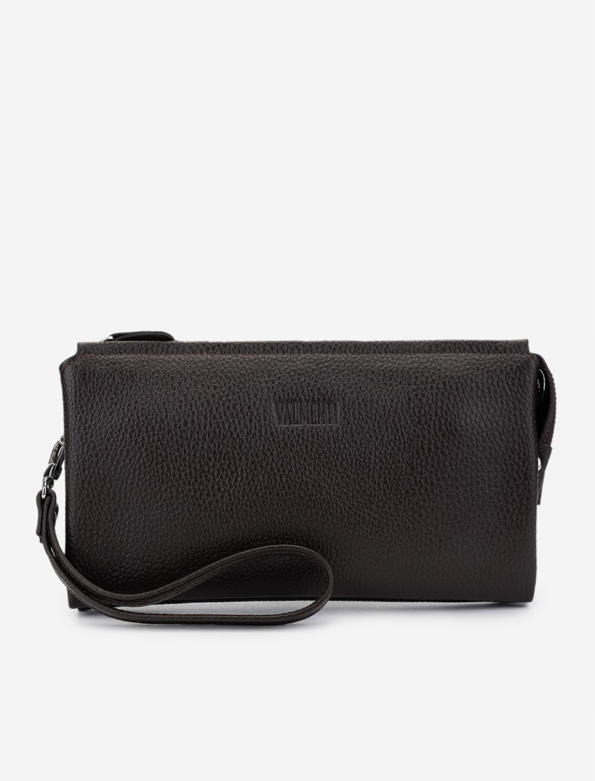 Valmenti Erkek Hakiki Deri Kahverengi El Çantası