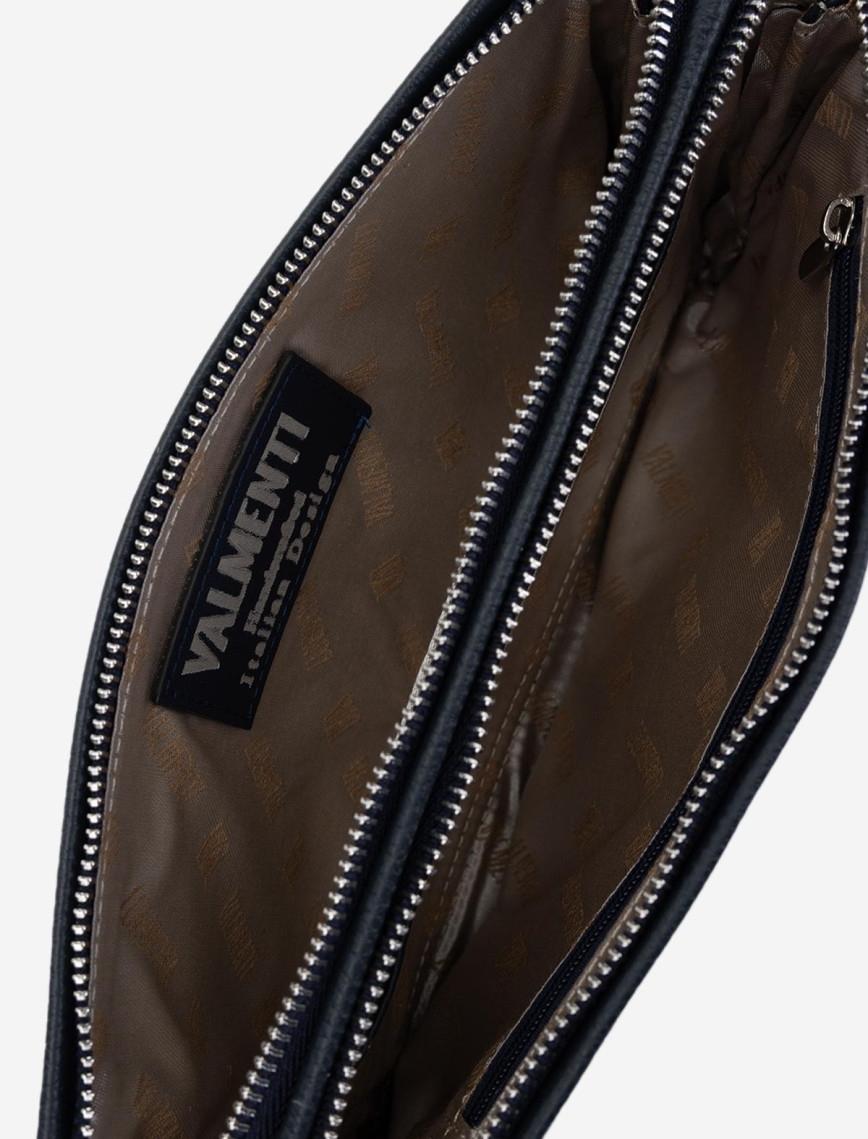 Valmenti Erkek Hakiki Deri Lacivert El Çantası