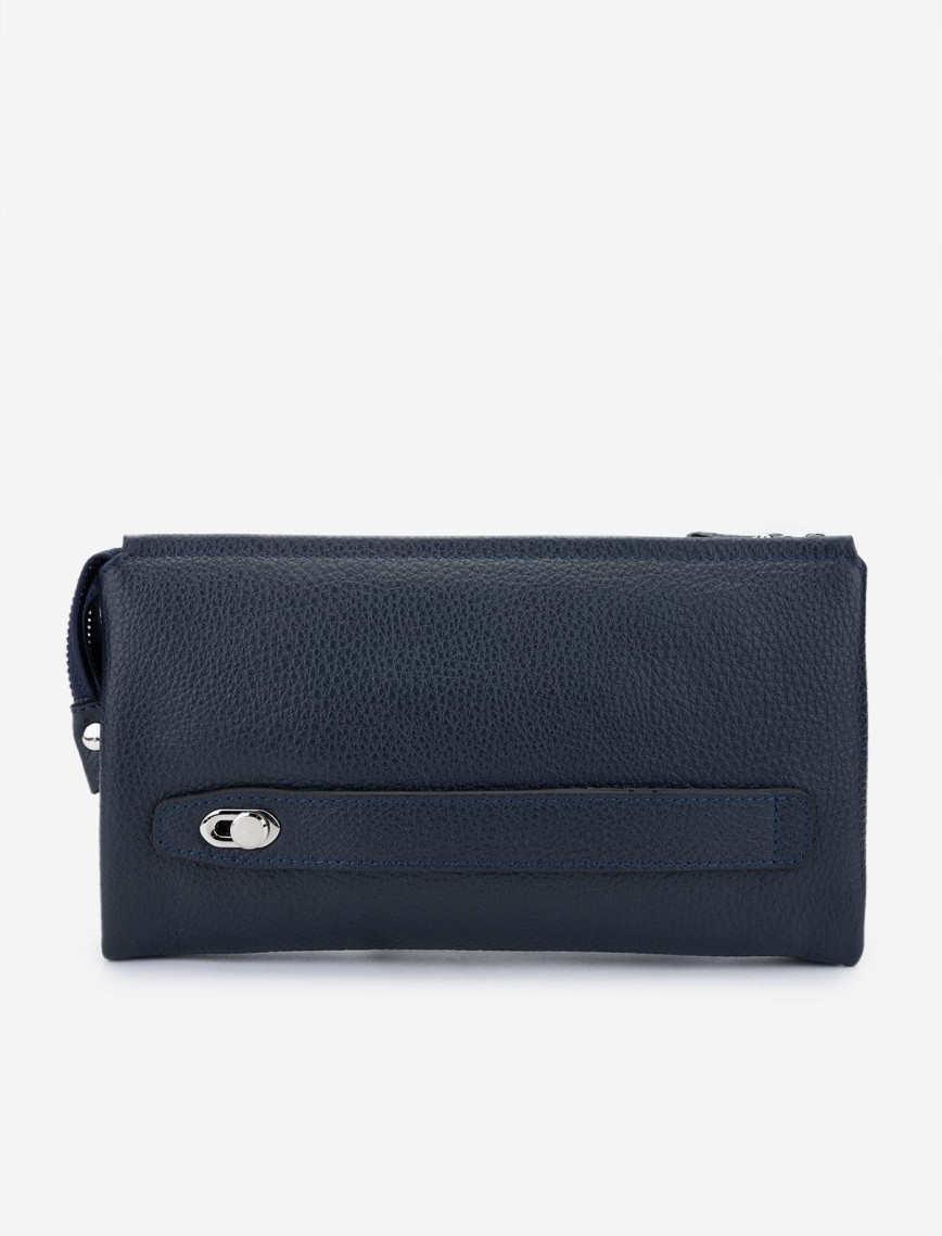 Valmenti Erkek Hakiki Deri Lacivert El Çantası