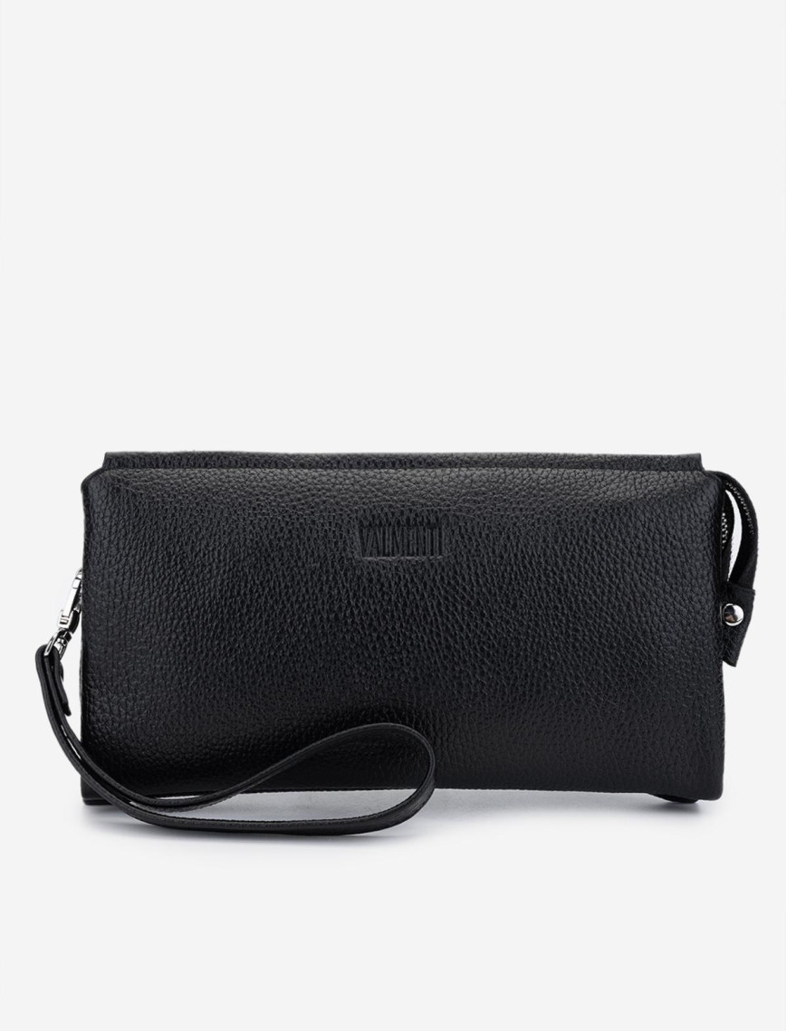 Valmenti Erkek Hakiki Deri Lacivert El Çantası